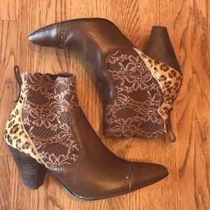 Leopard & Lace Bootie by All Black